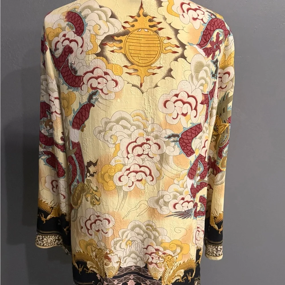 Citron Gold & Black Baroque Print Blouse - Picture 2 of 5